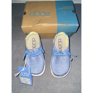 Hey Dudes Girl's Wendy Youth Sparkling Denim Size K6 Toddler Slip On Moccasin